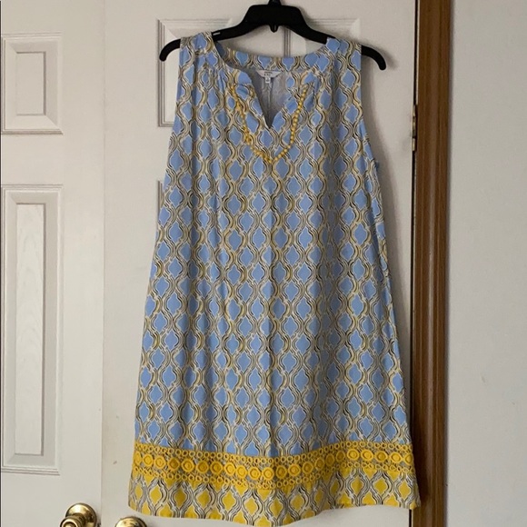 Blue and yellow dress - Picture 1 of 3